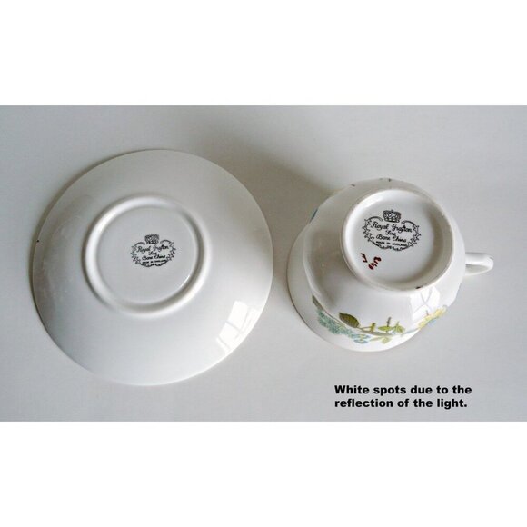 Teacup and Saucer Vintage Royal Grafton Fine Bone China England Springtime Flora - Picture 3 of 5